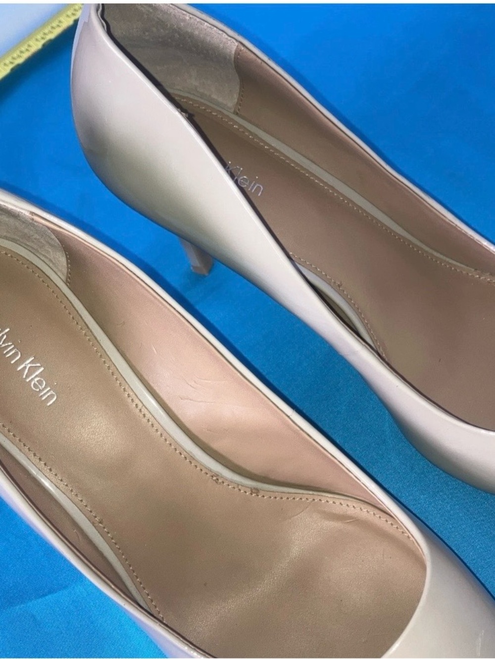 Calvin Klein Blush Patent Low Heel Pumps